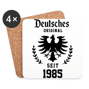 1985 - Geburtstag - Birthday - Geburt - Ehrentag - Untersetzer (4er-Set) - Weiß - Vorne