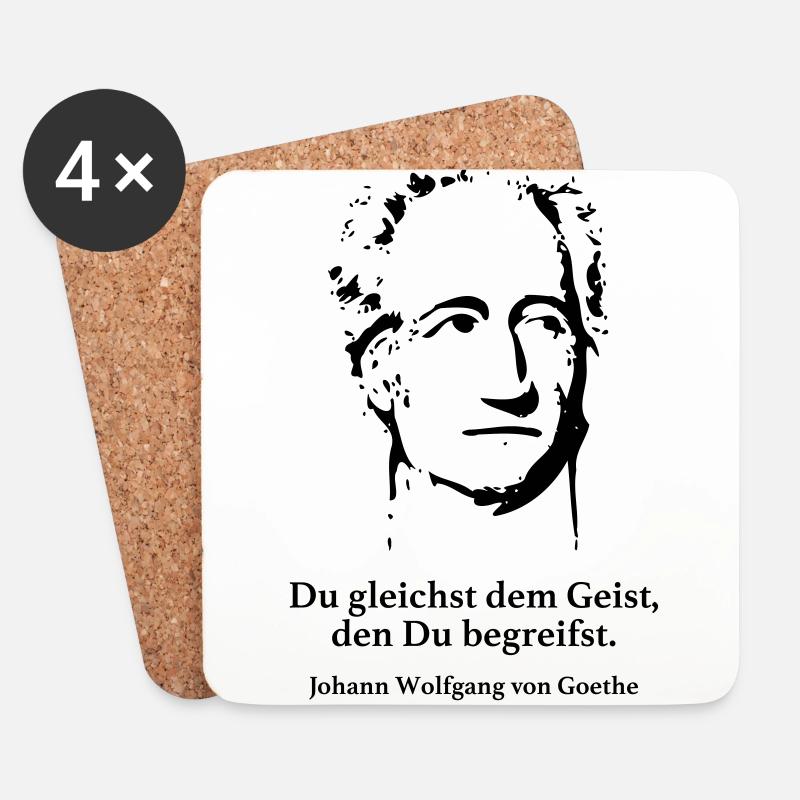 Goethe: Du gleichst dem Geist, den Du begreifst. - Untersetzer (4er-Set) - Weiß