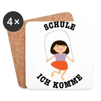Schule ich komme, Einschulung - Untersetzer (4er-Set) - Weiß - Vorne