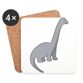 Geschenk Dinosaurier Fossil Kawaii Trex Comic Dino - Untersetzer (4er-Set) - Weiß - Vorne
