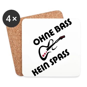 Musik ohne Bass - Untersetzer (4er-Set) - Weiß - Vorne