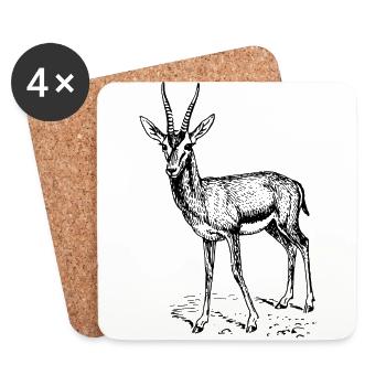 antilope antelope impala hartebeest kudu oryx papa - Untersetzer (4er-Set) - Weiß - Vorne