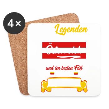 Wahre Legenden Kärntner Kärnten Österreich geboren - Untersetzer (4er-Set) - Weiß - Vorne
