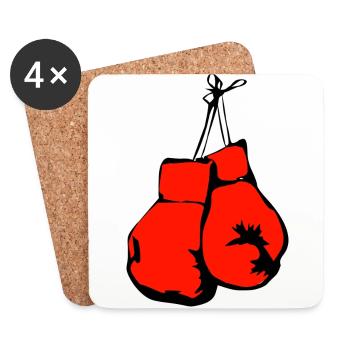boxer boxing boxen kickboxing martial arts thai sp - Untersetzer (4er-Set) - Weiß - Vorne