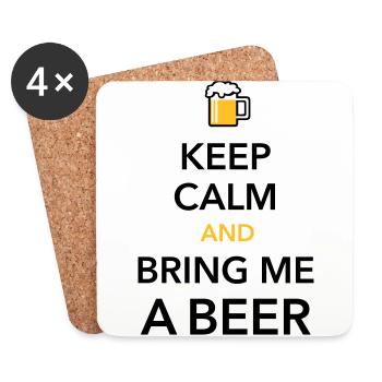 Keep calm bring me a Beer Biergarten durstig Grill - Untersetzer (4er-Set) - Weiß - Vorne