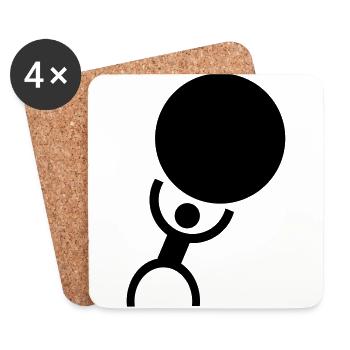 Strong man | Bodybuilding | Bodybuilders Weights - Coasters (set of 4) - white - Front