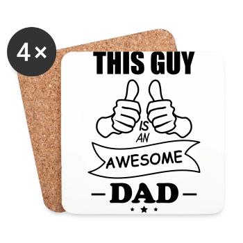 this guy is an awesome dad, father - Coasters (set of 4) - white - Front