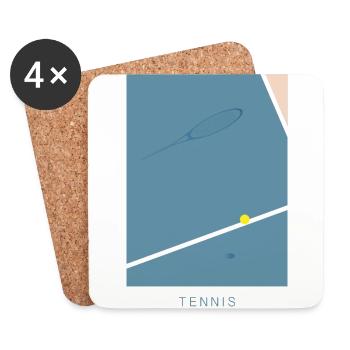 Tennis Art - Untersetzer (4er-Set) - Weiß - Vorne