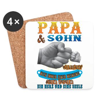 papa und sohn - Untersetzer (4er-Set) - Weiß - Vorne
