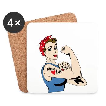 Muttertag - Untersetzer (4er-Set) - Weiß - Vorne