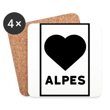 liebe Alpen - Untersetzer (4er-Set) - Weiß - Vorne