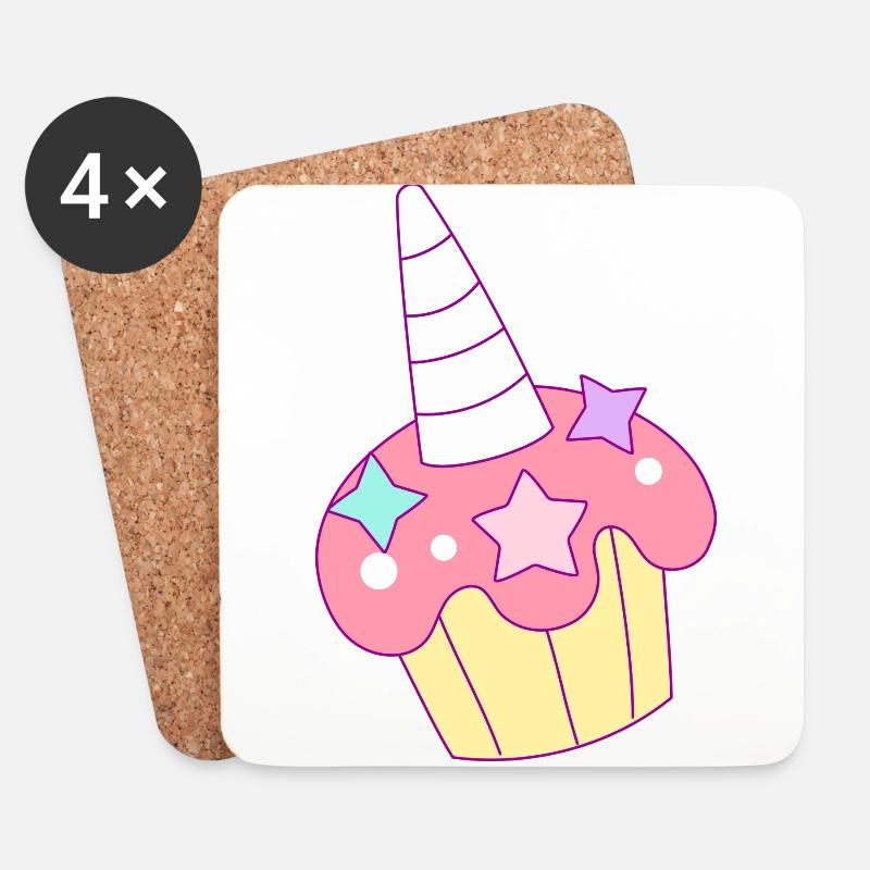 Muffin - Untersetzer (4er-Set) - Weiß