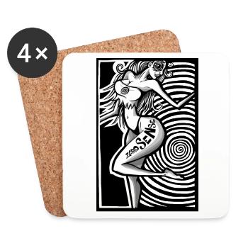 hypnotic love - Coasters (set of 4) - white - Front