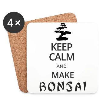 Gardez le calme et faire Bonsai - Dessous de verre (lot de 4) - blanc - Devant