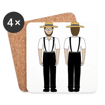Samuel the Amish man - Coasters (set of 4) - white - Front