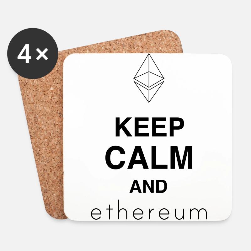 keep calm and etherium - Untersetzer (4er-Set) - Weiß