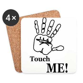 Touch Me! hand - Coasters (set of 4) - white - Front
