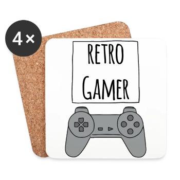 Retro Gamer PS - Dessous de verre (lot de 4) - blanc - Devant