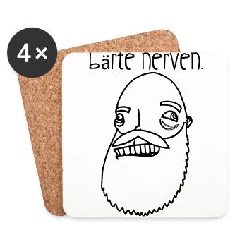 Bärte nerven! - Untersetzer (4er-Set) - Weiß - Vorne