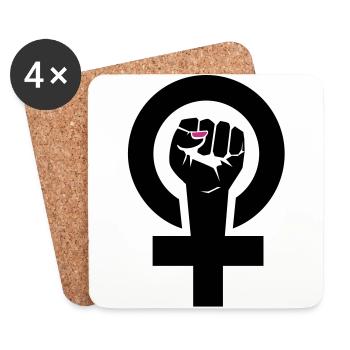 feministin - Untersetzer (4er-Set) - Weiß - Vorne