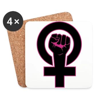 feministin - Untersetzer (4er-Set) - Weiß - Vorne