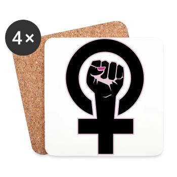 feministin - Untersetzer (4er-Set) - Weiß - Vorne