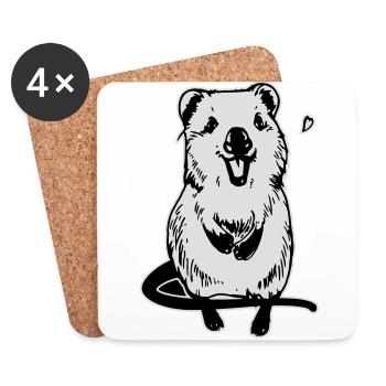 Quokka - sweet motive - Coasters (set of 4) - white - Front