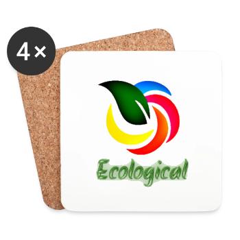 Ecological Logo - Coasters (set of 4) - white - Front