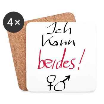ich kann beides - Untersetzer (4er-Set) - Weiß - Vorne