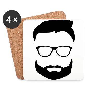 Beard glasses - Untersetzer (4er-Set) - Weiß - Vorne