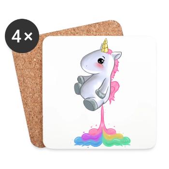 Unicorn unicorns fart colorful unicorn gift - Coasters (set of 4) - white - Front