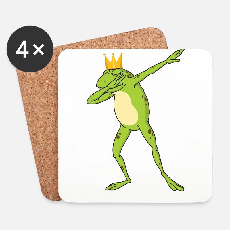 Dabbing Frosch Geschenk Bunt - Frog Dab Sweet - Untersetzer (4er-Set) - Weiß