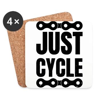 just cycle Fahrrad Rad Bike Hobby Geschenk Kette - Untersetzer (4er-Set) - Weiß - Vorne