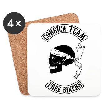 Corsica Skull Team - Dessous de verre (lot de 4) - blanc - Devant