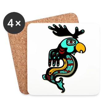 tribal - Dessous de verre (lot de 4) - blanc - Devant