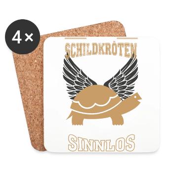 Schildkröte Leben sinnlos - Geschenk - Untersetzer (4er-Set) - Weiß - Vorne