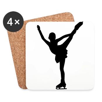 Figure skating skates ice skating - Coasters (set of 4) - white - Front