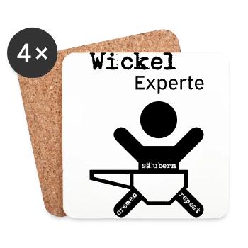 Wrapping Expert - Baby - Birth - Parents - Coasters (set of 4) - white - Front