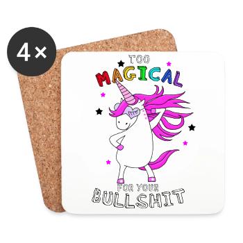 Licorne Unicorn Magic - Dessous de verre (lot de 4) - blanc - Devant