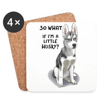 Little Husky is not stocky - Coasters (set of 4) - white - Front
