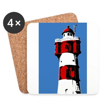 Phare Roter Sand2 - Dessous de verre (lot de 4) - blanc - Devant
