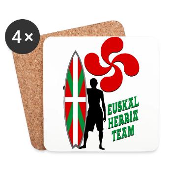 Basque Surfing - Dessous de verre (lot de 4) - blanc - Devant
