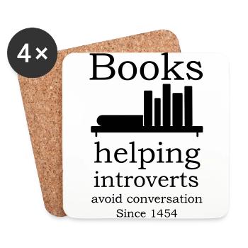 books introverts - Coasters (set of 4) - white - Front