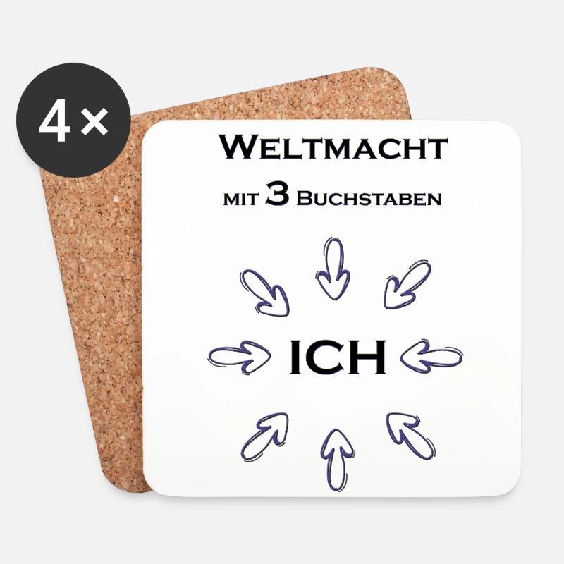 Weltmacht mit 3 Buchstabe - Untersetzer (4er-Set) - Weiß