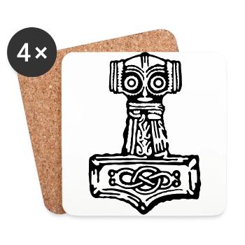 Thor's hammer - Coasters (set of 4) - white - Front