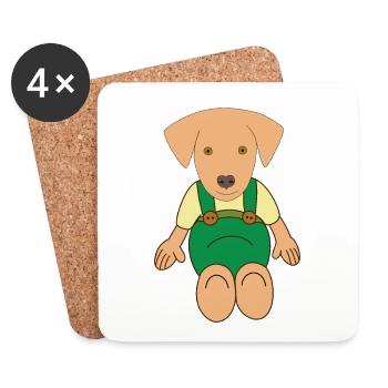 Little cute dog drawing - Coasters (set of 4) - white - Front