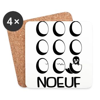 Noeuf poussin N B - Dessous de verre (lot de 4) - blanc - Devant