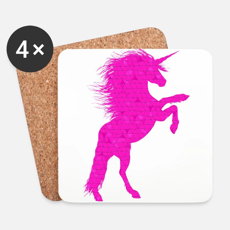 Einhorn - Untersetzer (4er-Set) - Weiß