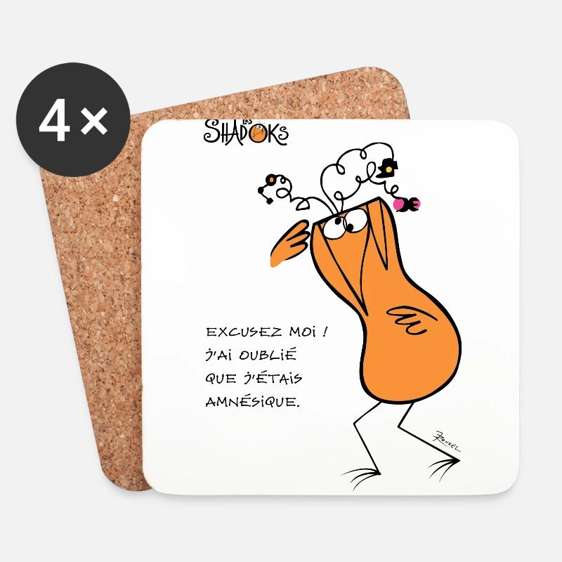 Amnesia Shadok - Untersetzer (4er-Set) - Weiß