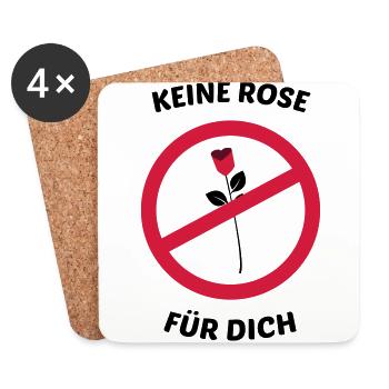 Aucune rose pour vous Bachelor - Dessous de verre (lot de 4) - blanc - Devant